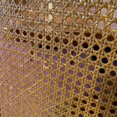 LOT 162 L: Unique American Drew Dining Room Table w/ 2 Leaves, 6 Gold Velveteen & Cane Chairs & Table Pads