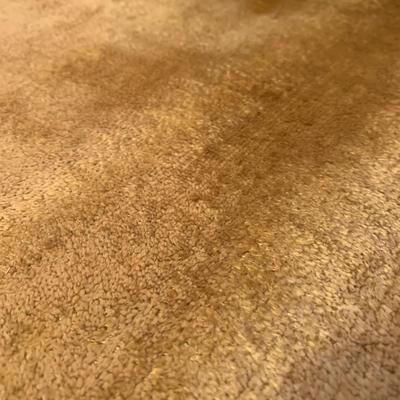 LOT 162 L: Unique American Drew Dining Room Table w/ 2 Leaves, 6 Gold Velveteen & Cane Chairs & Table Pads