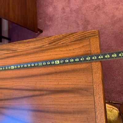 LOT 162 L: Unique American Drew Dining Room Table w/ 2 Leaves, 6 Gold Velveteen & Cane Chairs & Table Pads