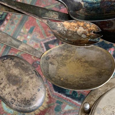 Misc Silver Plate Weighted Pewter Cast Metal Lot