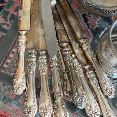Misc Silver Plate Weighted Pewter Cast Metal Lot