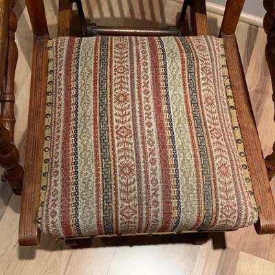 Antique Oak Mechanical Glider Platform Rocker