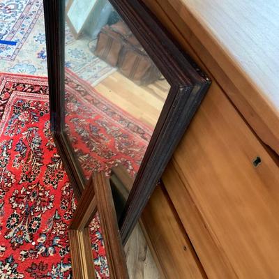Large & Small Heavy Vintage Wood Framed Mirrors