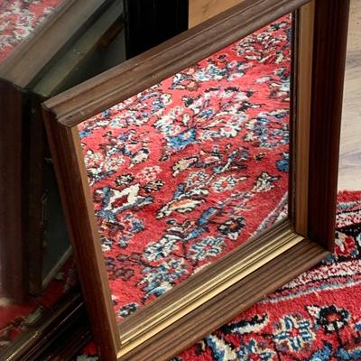 Large & Small Heavy Vintage Wood Framed Mirrors