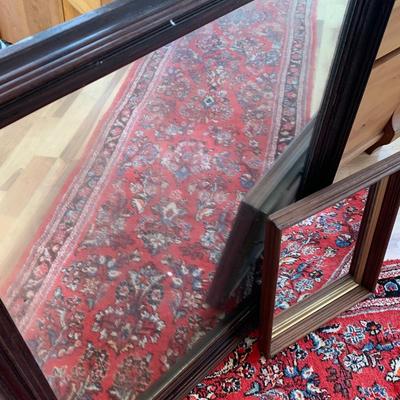Large & Small Heavy Vintage Wood Framed Mirrors