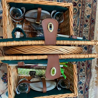 Large Picnic Basket w/ Supplies