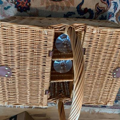 Large Picnic Basket w/ Supplies