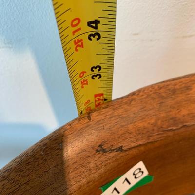 Antique Wood Office Chair On Casters