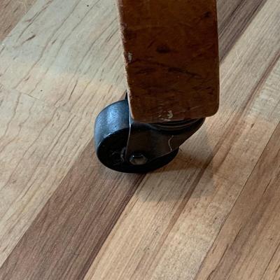 Antique Wood Office Chair On Casters