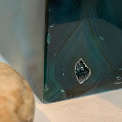 Geode Bookends + Fossil Rock