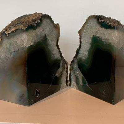 Geode Bookends + Fossil Rock