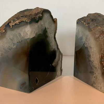 Geode Bookends + Fossil Rock