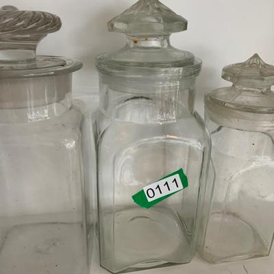 Heavy Antique Glass Decanter Apothecary Lot