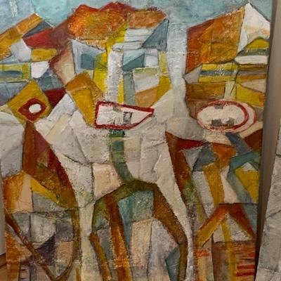 Abstract Oil On Canvas Art Lot