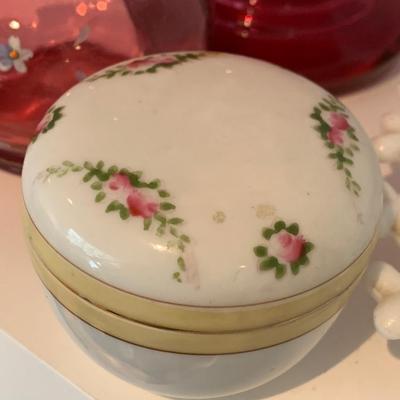 Lace Milk Glass / Ruby Red Collectibles Lot