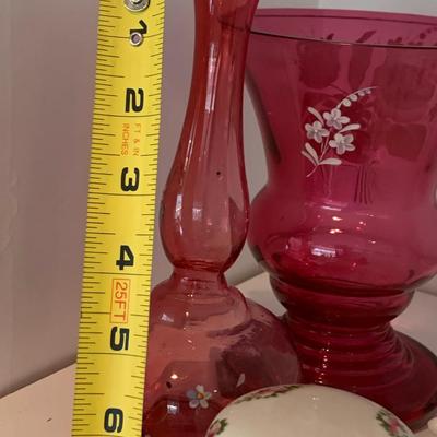 Lace Milk Glass / Ruby Red Collectibles Lot