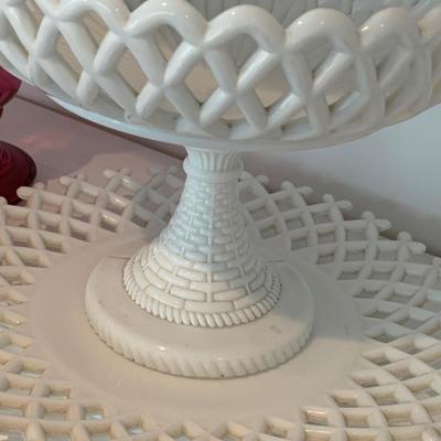 Lace Milk Glass / Ruby Red Collectibles Lot