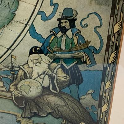 Large Map of Discovery Framed