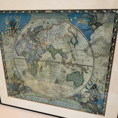 Large Map of Discovery Framed