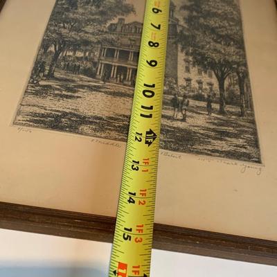Etching Middle College 8/250 Young Framed