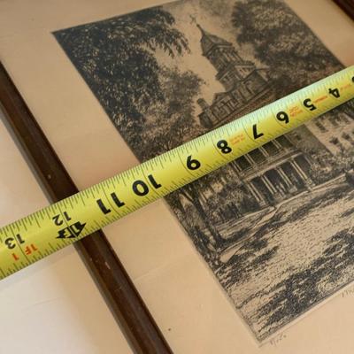 Etching Middle College 8/250 Young Framed