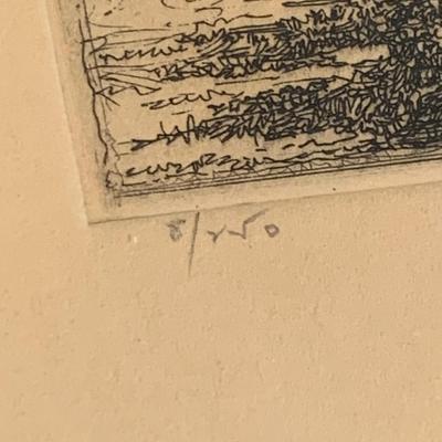 Etching Middle College 8/250 Young Framed