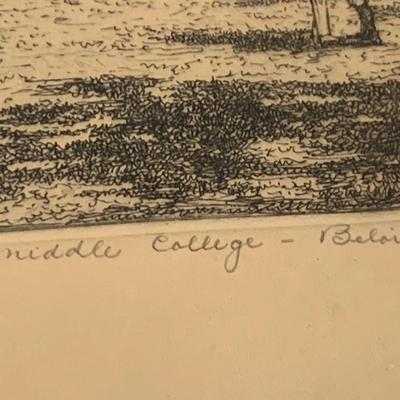 Etching Middle College 8/250 Young Framed