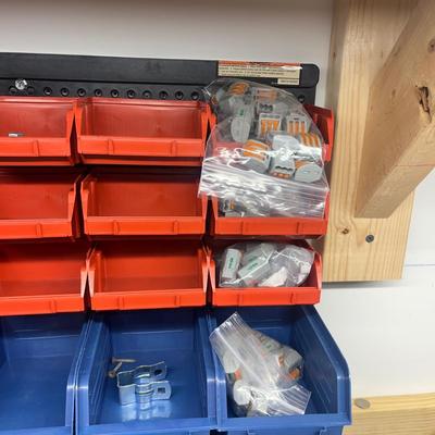 Metal & Plastic Parts Cabinet & Bins W/Contents Included (B1-MG)