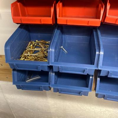 Metal & Plastic Parts Cabinet & Bins W/Contents Included (B1-MG)