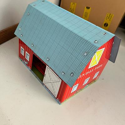 Lot 221 Tonka Toys Fundale farm metal toy barn and fencing