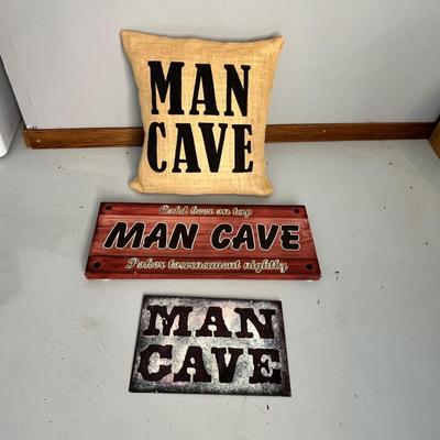 Lot 223 Man Cave signs and pillow