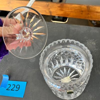 Lot 229 Waterford Lismore crystal biscuit jar