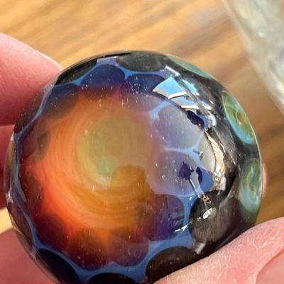 Lot 237 Rosebowl of clear beads, shells, glass cubes and marble