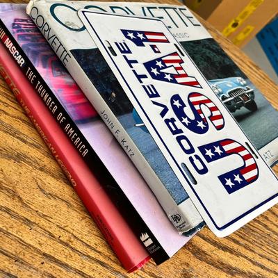 Lot 241 Corvette books and license plate