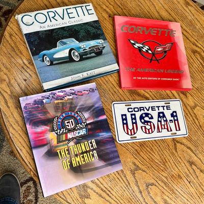 Lot 241 Corvette books and license plate