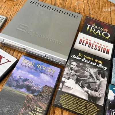 Lot 244 DVD Player and 16 assorted DVDs