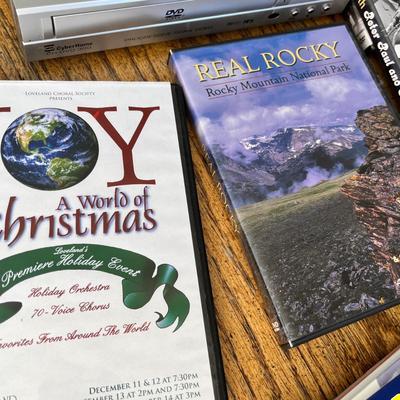 Lot 244 DVD Player and 16 assorted DVDs