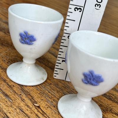 Lot 248 blue and white Tusan China - Made in England - Sugar, Plate and egg cups