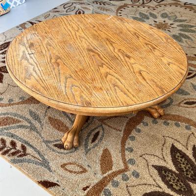 Lot 263 Claw foot Round Oak Coffee Table