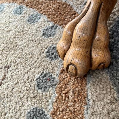 Lot 263 Claw foot Round Oak Coffee Table