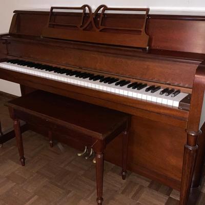1959 Hobart M Cable BEAUTIFUL Piano 58 x 40 x 23 with matching bench and original bill of sale.