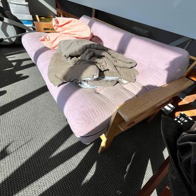 Lot 265 Futon with pillows and comforter