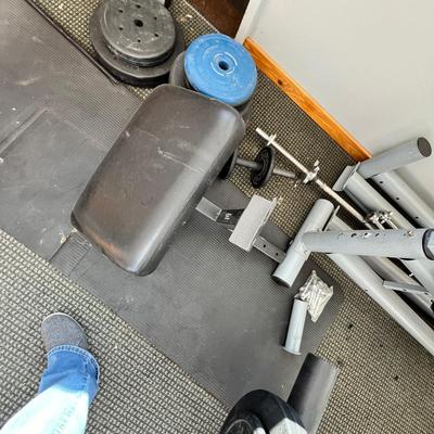 Lot 267 2 weight benches with weights and accessories