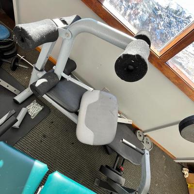 Lot 267 2 weight benches with weights and accessories