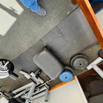 Lot 267 2 weight benches with weights and accessories