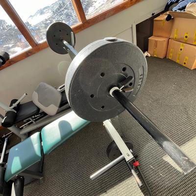 Lot 267 2 weight benches with weights and accessories