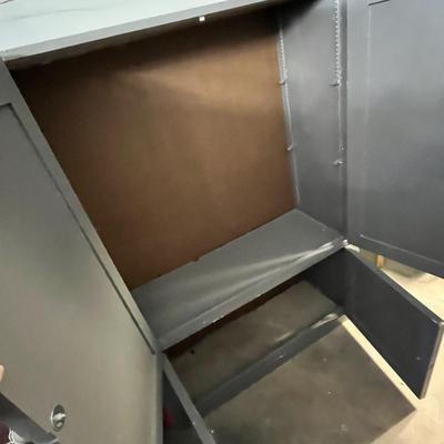 Lot 270 Turquoise & gray painted cabinet