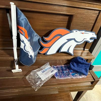 Lot 273 Broncos foam bronco, flag and Cryo cold pack