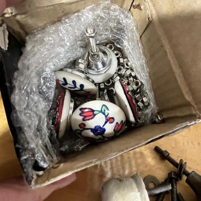 Lot 288 Various drawer pulls, knobs and handles - assorted colors and sizes