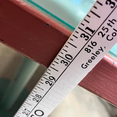 Lot 292 green table made from a door